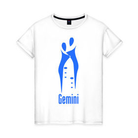 Женская футболка хлопок с принтом Близнецы в Тюмени, 100% хлопок | прямой крой, круглый вырез горловины, длина до линии бедер, слегка спущенное плечо | астрология | близнецы | гороскоп | знак зодиака | зодиак
