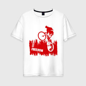 Женская футболка хлопок Oversize с принтом Велосипед в Тюмени, 100% хлопок | свободный крой, круглый ворот, спущенный рукав, длина до линии бедер
 | streeet | xtream | велик | вело | велосипед | стрит | экстрим