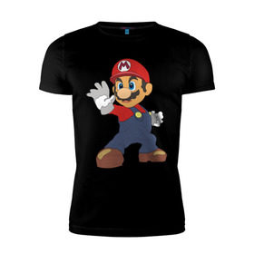 Мужская футболка премиум с принтом Super Mario (1) в Тюмени, 92% хлопок, 8% лайкра | приталенный силуэт, круглый вырез ворота, длина до линии бедра, короткий рукав | Тематика изображения на принте: nintendo | марио | нинтендо