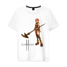 Мужская футболка хлопок с принтом Human Mage l2 в Тюмени, 100% хлопок | прямой крой, круглый вырез горловины, длина до линии бедер, слегка спущенное плечо. | human mage | lineage | игры | компьютерные игры | линейка