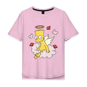 Мужская футболка хлопок Oversize с принтом Бард Симпсон Ангел в Тюмени, 100% хлопок | свободный крой, круглый ворот, “спинка” длиннее передней части | simpsons | барт | симпсоны | симсоны