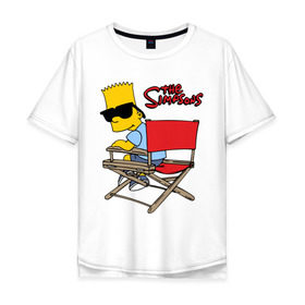 Мужская футболка хлопок Oversize с принтом Bart в Тюмени, 100% хлопок | свободный крой, круглый ворот, “спинка” длиннее передней части | simpsons | барт | барт симпсон | симпсоны | симсоны
