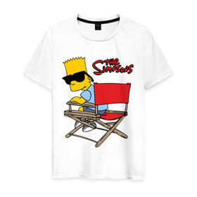 Мужская футболка хлопок с принтом Bart в Тюмени, 100% хлопок | прямой крой, круглый вырез горловины, длина до линии бедер, слегка спущенное плечо. | simpsons | барт | барт симпсон | симпсоны | симсоны