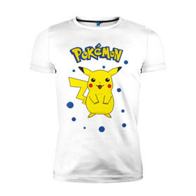 Мужская футболка премиум с принтом Pokemon (1) в Тюмени, 92% хлопок, 8% лайкра | приталенный силуэт, круглый вырез ворота, длина до линии бедра, короткий рукав | pokemon | пикачу | покемон | покимоны