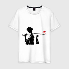 Мужская футболка хлопок с принтом Samurai Champloo в Тюмени, 100% хлопок | прямой крой, круглый вырез горловины, длина до линии бедер, слегка спущенное плечо. | anime | champloo | samurai | аниме | манга