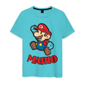 Мужская футболка хлопок с принтом Super Mario (3) в Тюмени, 100% хлопок | прямой крой, круглый вырез горловины, длина до линии бедер, слегка спущенное плечо. | Тематика изображения на принте: nintendo | марио | нинтендо
