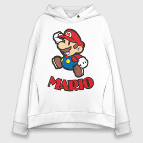 Женское худи Oversize хлопок с принтом Super Mario (3) в Тюмени, френч-терри — 70% хлопок, 30% полиэстер. Мягкий теплый начес внутри —100% хлопок | боковые карманы, эластичные манжеты и нижняя кромка, капюшон на магнитной кнопке | nintendo | марио | нинтендо