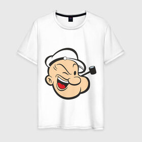Мужская футболка хлопок с принтом Popeye (2) в Тюмени, 100% хлопок | прямой крой, круглый вырез горловины, длина до линии бедер, слегка спущенное плечо. | popeye