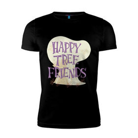 Мужская футболка премиум с принтом Happy tree friend в Тюмени, 92% хлопок, 8% лайкра | приталенный силуэт, круглый вырез ворота, длина до линии бедра, короткий рукав | Тематика изображения на принте: happy tree friends