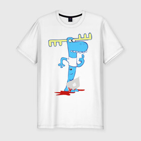 Мужская футболка премиум с принтом Happy tree friend (5) в Тюмени, 92% хлопок, 8% лайкра | приталенный силуэт, круглый вырез ворота, длина до линии бедра, короткий рукав | 