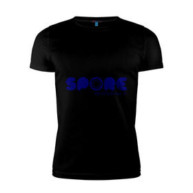 Мужская футболка премиум с принтом Spore в Тюмени, 92% хлопок, 8% лайкра | приталенный силуэт, круглый вырез ворота, длина до линии бедра, короткий рукав | игра | игры | лаборатория существ | спор