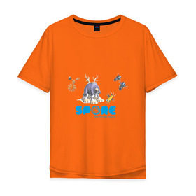 Мужская футболка хлопок Oversize с принтом Spore (3) в Тюмени, 100% хлопок | свободный крой, круглый ворот, “спинка” длиннее передней части | игры | лаборатория существ | спор