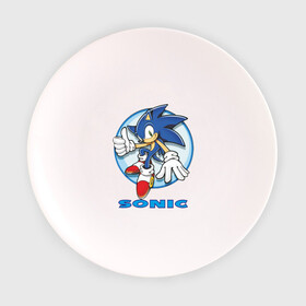 Тарелка 3D с принтом Sonic в Тюмени, фарфор | диаметр - 210 мм
диаметр для нанесения принта - 120 мм | sonic | sonic 2 | super sonic | соник