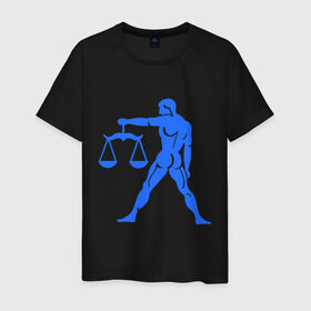 Мужская футболка хлопок с принтом Весы (2) в Тюмени, 100% хлопок | прямой крой, круглый вырез горловины, длина до линии бедер, слегка спущенное плечо. | 