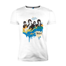 Мужская футболка премиум с принтом The Beatles в Тюмени, 92% хлопок, 8% лайкра | приталенный силуэт, круглый вырез ворота, длина до линии бедра, короткий рукав | beatles | lennon | битлз | битлс | битлы | леннон