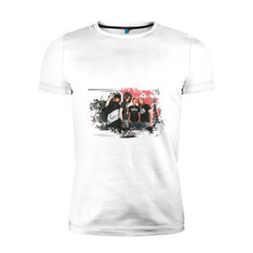 Мужская футболка премиум с принтом Tokio Hotel (3) в Тюмени, 92% хлопок, 8% лайкра | приталенный силуэт, круглый вырез ворота, длина до линии бедра, короткий рукав | tokio hotel