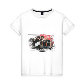 Женская футболка хлопок с принтом Tokio Hotel (3) в Тюмени, 100% хлопок | прямой крой, круглый вырез горловины, длина до линии бедер, слегка спущенное плечо | tokio hotel