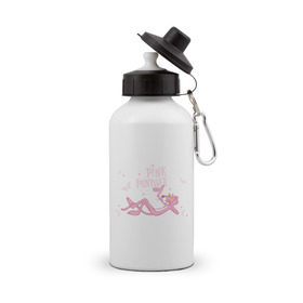Бутылка спортивная с принтом Розовая Пантера (2) в Тюмени, металл | емкость — 500 мл, в комплекте две пластиковые крышки и карабин для крепления | pink panther | розовая пантера