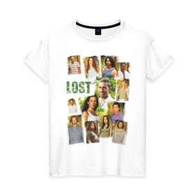 Женская футболка хлопок с принтом Lost (4) в Тюмени, 100% хлопок | прямой крой, круглый вырез горловины, длина до линии бедер, слегка спущенное плечо | 