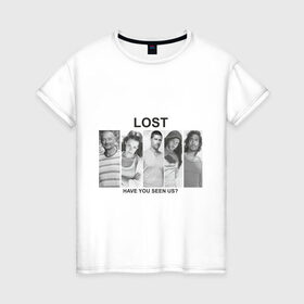 Женская футболка хлопок с принтом lost (5) в Тюмени, 100% хлопок | прямой крой, круглый вырез горловины, длина до линии бедер, слегка спущенное плечо | lost | лост | остаться в живых
