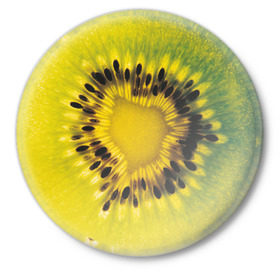 Значок с принтом Киви в Тюмени,  металл | круглая форма, металлическая застежка в виде булавки | kiwi | киви | фрукт | фрукты
