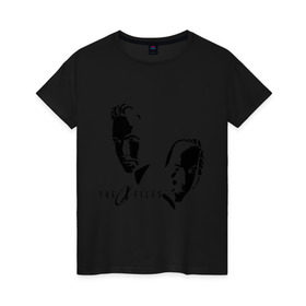 Женская футболка хлопок с принтом Секретные материалы в Тюмени, 100% хлопок | прямой крой, круглый вырез горловины, длина до линии бедер, слегка спущенное плечо | x files | малдкр | секретные материалы | скалли