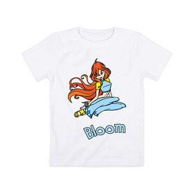 Детская футболка хлопок с принтом WinX bloom в Тюмени, 100% хлопок | круглый вырез горловины, полуприлегающий силуэт, длина до линии бедер | Тематика изображения на принте: bloom | winx | винкс