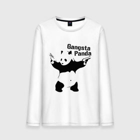 Мужской лонгслив хлопок с принтом Gangsta Panda в Тюмени, 100% хлопок |  | панда