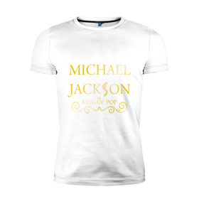 Мужская футболка премиум с принтом Michael Jackson (1) в Тюмени, 92% хлопок, 8% лайкра | приталенный силуэт, круглый вырез ворота, длина до линии бедра, короткий рукав | Тематика изображения на принте: 