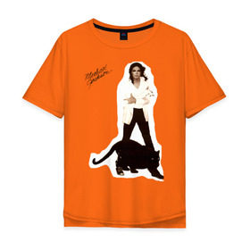Мужская футболка хлопок Oversize с принтом Michael Jackson (2) в Тюмени, 100% хлопок | свободный крой, круглый ворот, “спинка” длиннее передней части | jackson | michael | mj | pop | джексон | майкл | майкл джексон | поп