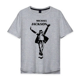 Мужская футболка хлопок Oversize с принтом Michael Jackson (3) в Тюмени, 100% хлопок | свободный крой, круглый ворот, “спинка” длиннее передней части | 