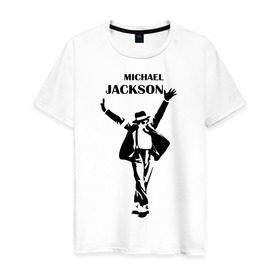 Мужская футболка хлопок с принтом Michael Jackson (3) в Тюмени, 100% хлопок | прямой крой, круглый вырез горловины, длина до линии бедер, слегка спущенное плечо. | Тематика изображения на принте: 