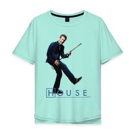 Мужская футболка хлопок Oversize с принтом House (2) в Тюмени, 100% хлопок | свободный крой, круглый ворот, “спинка” длиннее передней части | everybody lies | haus | house | все лгут | доктор | хауз | хаус | хью лори