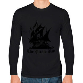 Мужской лонгслив хлопок с принтом The Pirate Bay в Тюмени, 100% хлопок |  | the pirate bay | torrent | пиратская бухта | торрент