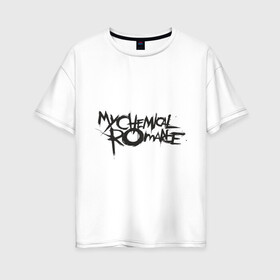 Женская футболка хлопок Oversize с принтом My chemical romance в Тюмени, 100% хлопок | свободный крой, круглый ворот, спущенный рукав, длина до линии бедер
 | heavy metal | metal | pank | punk | rock | trash metal | квартет | метал | панк | рок | рок группа | рок группы | трэш метал | хеви метал