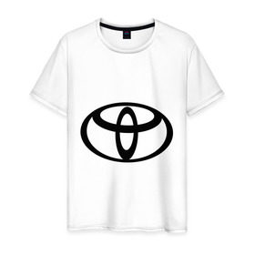 Мужская футболка хлопок с принтом Toyota (2) в Тюмени, 100% хлопок | прямой крой, круглый вырез горловины, длина до линии бедер, слегка спущенное плечо. | toyota | авто | автобренды | автомобиль | машинки | машины | тачки | тойота
