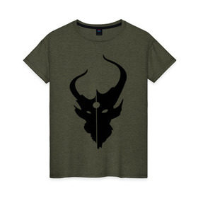 Женская футболка хлопок с принтом Demon Hunter Band в Тюмени, 100% хлопок | прямой крой, круглый вырез горловины, длина до линии бедер, слегка спущенное плечо | demon hunter | metal | rock | логотип | метал | музыка | рок | рок группа | рок группы