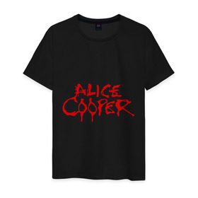 Мужская футболка хлопок с принтом Alice Cooper в Тюмени, 100% хлопок | прямой крой, круглый вырез горловины, длина до линии бедер, слегка спущенное плечо. | Тематика изображения на принте: alice cooper | metal | rock | логотип | метал | музыка | музыкант | рок | рок музыка | элис купер