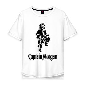 Мужская футболка хлопок Oversize с принтом Capitan Morgan в Тюмени, 100% хлопок | свободный крой, круглый ворот, “спинка” длиннее передней части | capitan morgan | бар | бармен | капитан морган