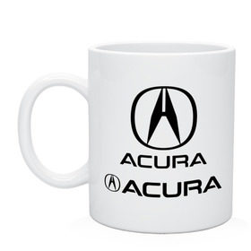 Кружка с принтом Acura в Тюмени, керамика | объем — 330 мл, диаметр — 80 мм. Принт наносится на бока кружки, можно сделать два разных изображения | auto | авто | автомобильные | знаки | машины