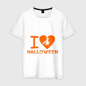 Мужская футболка хлопок с принтом I Love Halloween в Тюмени, 100% хлопок | прямой крой, круглый вырез горловины, длина до линии бедер, слегка спущенное плечо. | hallowen | hallowin | halovin | halowen | halowin | helloveen | helloven | hellovin | heloven | helovin | i lov | ведьма | день всех святых | колдунья | метла | халлоуин | халлувин | халоуин | халувин | хелловин | хеллоуин | хелоуин | хелувин