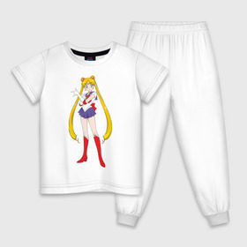 Детская пижама хлопок с принтом Sailor Moon в Тюмени, 100% хлопок |  брюки и футболка прямого кроя, без карманов, на брюках мягкая резинка на поясе и по низу штанин
 | аниме