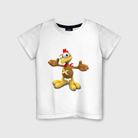 Детская футболка хлопок с принтом Moorhuhn в Тюмени, 100% хлопок | круглый вырез горловины, полуприлегающий силуэт, длина до линии бедер | moorhuhn | игры | компьютерные игры | курица | мурхун | стрелялка | стрелялки