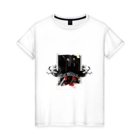Женская футболка хлопок с принтом The Prodigy в Тюмени, 100% хлопок | прямой крой, круглый вырез горловины, длина до линии бедер, слегка спущенное плечо | prodigy | группы | музыкальные группы | продиджи | электронная музыка