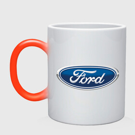 Кружка хамелеон с принтом Ford в Тюмени, керамика | меняет цвет при нагревании, емкость 330 мл | ford | авто | автобренды | автомобилистам | автомобиль | для автомобилистов | машины | тачки | форд | фордик