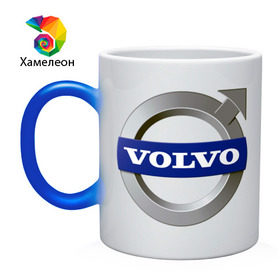 Кружка хамелеон с принтом Volvo в Тюмени, керамика | меняет цвет при нагревании, емкость 330 мл | volvo | авто | бренд | вольво | логотип | машина