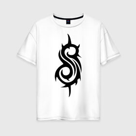 Женская футболка хлопок Oversize с принтом Slipknot (2) в Тюмени, 100% хлопок | свободный крой, круглый ворот, спущенный рукав, длина до линии бедер
 | heavy metal | metal | rock | trash metal | альтернатива | метал | рок | трэш метал | хеви метал