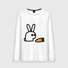 Мужской лонгслив хлопок с принтом Заяц и моркоФка в Тюмени, 100% хлопок |  | Тематика изображения на принте: животные | зайка | зайчишка | зайчонок | заяц | кролик | морковка