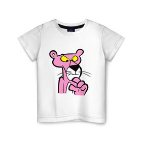 Детская футболка хлопок с принтом Розовая пантера (3) в Тюмени, 100% хлопок | круглый вырез горловины, полуприлегающий силуэт, длина до линии бедер | Тематика изображения на принте: pink panther | розовая пантера