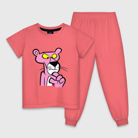 Детская пижама хлопок с принтом Розовая пантера (3) в Тюмени, 100% хлопок |  брюки и футболка прямого кроя, без карманов, на брюках мягкая резинка на поясе и по низу штанин
 | Тематика изображения на принте: pink panther | розовая пантера